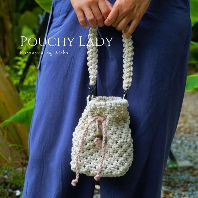 POUCHY LADY - MACRAME BAG - กระเป๋ามาคราเม่ - กระเป๋าทำมือ - Image 3