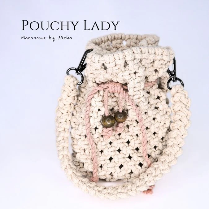 POUCHY LADY - MACRAME BAG - กระเป๋ามาคราเม่ - กระเป๋าทำมือ - Image 4