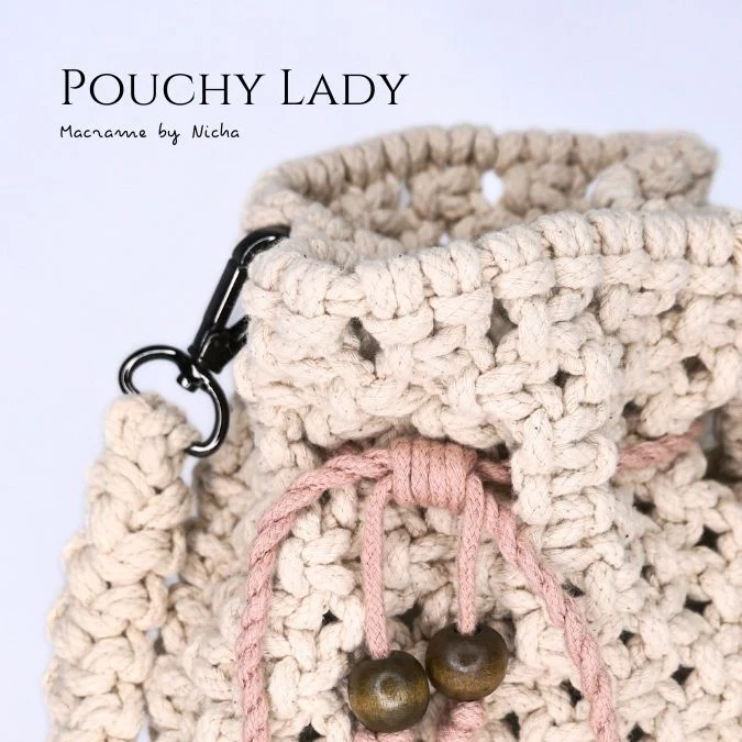 POUCHY LADY - MACRAME BAG - กระเป๋ามาคราเม่ - กระเป๋าทำมือ - Image 5