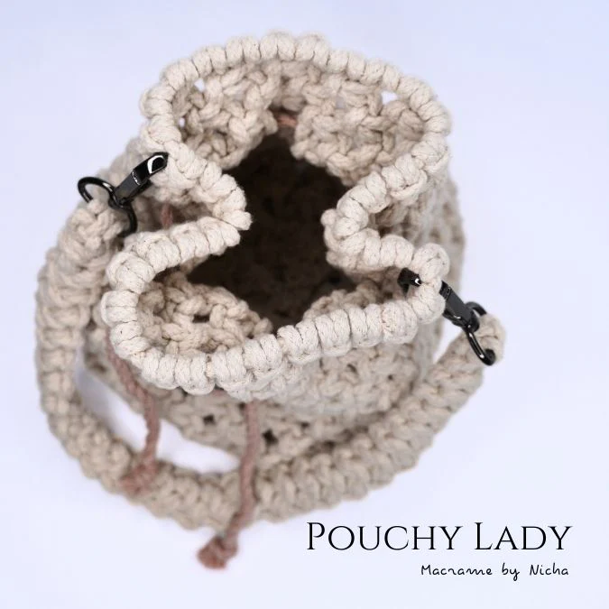 POUCHY LADY - MACRAME BAG - กระเป๋ามาคราเม่ - กระเป๋าทำมือ - Image 7